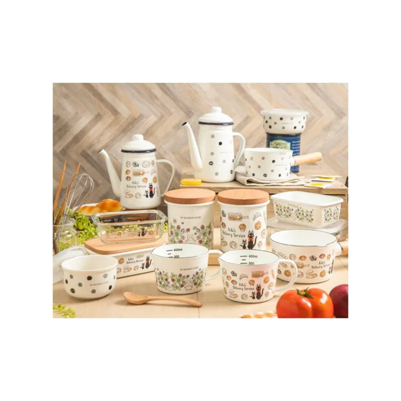 Cuisine Et Table|Maison Ghibli Beurrier émail avec couvercle bois Noiraudes 500ml - Mon Voisin Totor