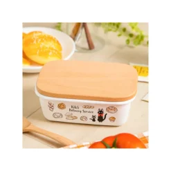 Cuisine Et Table|Maison Ghibli Beurrier émail avec couvercle bois Viennoiseries 500ml - Kiki la peti