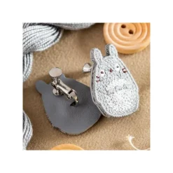 Bijoux|Maison Ghibli Bijou Boucle d’oreilles à Clips Broderie Totoro gris - Mon Voisin Tot