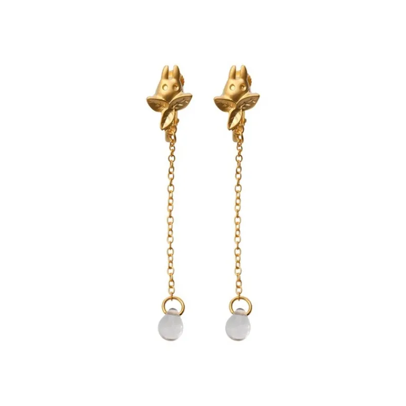 Bijoux|Maison Ghibli Bijou Boucle d’oreilles Clip Totoro Blanc Goutte - Mon Voisin Totoro