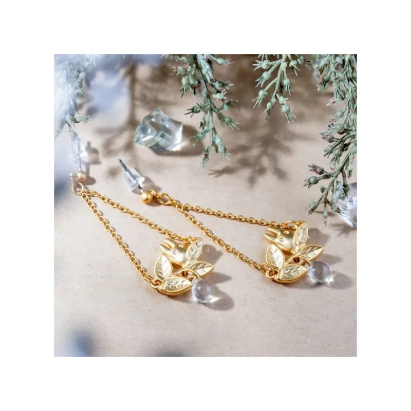 Bijoux|Maison Ghibli Bijou Boucle d’oreilles Totoro Blanc Caché Dans Une Feuille - Mon Voi