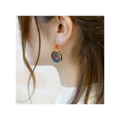 Bijoux|Maison Ghibli Bijou Boucles d’oreilles Calcifer Vitrail- Le Château ambulant