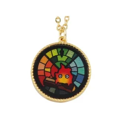Bijoux|Maison Ghibli Bijou Pendentif Calcifer Vitrail- Le Château ambulant