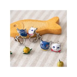 Bijoux|Maison Ghibli Boucles d’oreilles percées Yuki & Lune - Le Royaume des chats