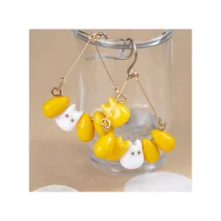 Bijoux|Maison Ghibli Boucles d’oreilles Totoro blanc & Maïs - Mon Voisin Totoro