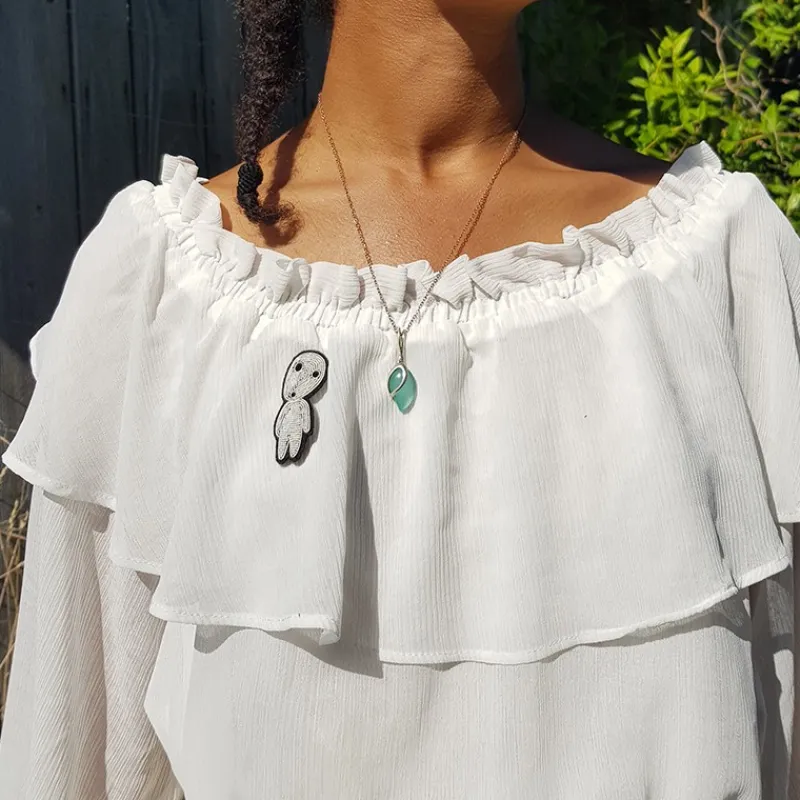 Pins|Maison Ghibli Broche cannetille Kodama debout - Princesse Mononoké