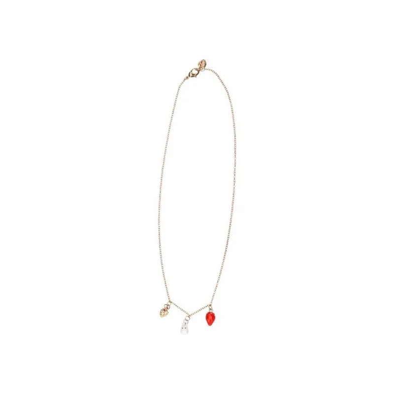 Bijoux|Maison Ghibli Collier Totoro Blanc Et Fraises - Mon Voisin Totoro