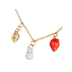 Bijoux|Maison Ghibli Collier Totoro Blanc Et Fraises - Mon Voisin Totoro