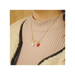 Bijoux|Maison Ghibli Collier Totoro Blanc Et Fraises - Mon Voisin Totoro