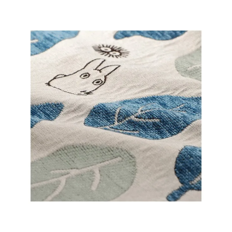 Mobilier|Maison Ghibli Coussin Totoro Feuilles Bleues et Vertes 45x45 cm - Mon Voisin Totoro