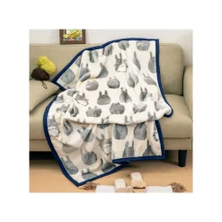 Linge De Maison|Maison Ghibli Couverture Silhouette Totoro Gris 100x140 cm - Mon Voisin Totoro