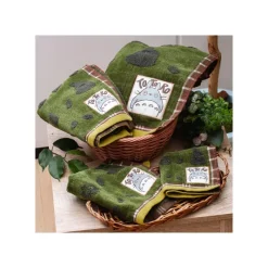 Linge De Maison|Maison Ghibli Grande serviette Vert Automne 60x120 cm - Mon Voisin Totoro