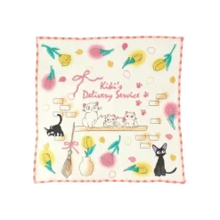 Linge De Maison|Maison Ghibli Mini Serviette Famille des Chats 25 x 25 cm - Kiki la petite sorcière