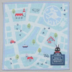 Linge De Maison|Maison Ghibli Mini Serviette Plan de la ville 25x25 cm - Kiki la petite sorcière