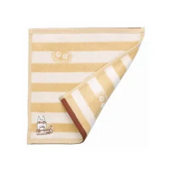 Linge De Maison|Maison Ghibli Mini Serviette Totoro Rayures Beige 25x25cm - Mon voisin Totoro