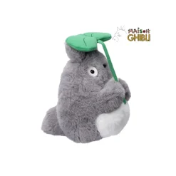 Peluches Nakayoshi|Maison Ghibli Peluche Nakayoshi Totoro Gris avec feuille - Mon Voisin Totoro