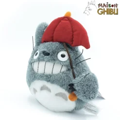Peluches Classiques|Maison Ghibli Peluche Totoro Avec Parapluie Rouge - Mon Voisin Totoro