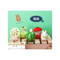 Figurines|Maison Ghibli Pose Coll Assort 6 figurines Totoro Blanc Légumes - Mon Voisin Totoro