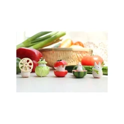 Figurines|Maison Ghibli Pose Coll Assort 6 figurines Totoro Blanc Légumes - Mon Voisin Totoro