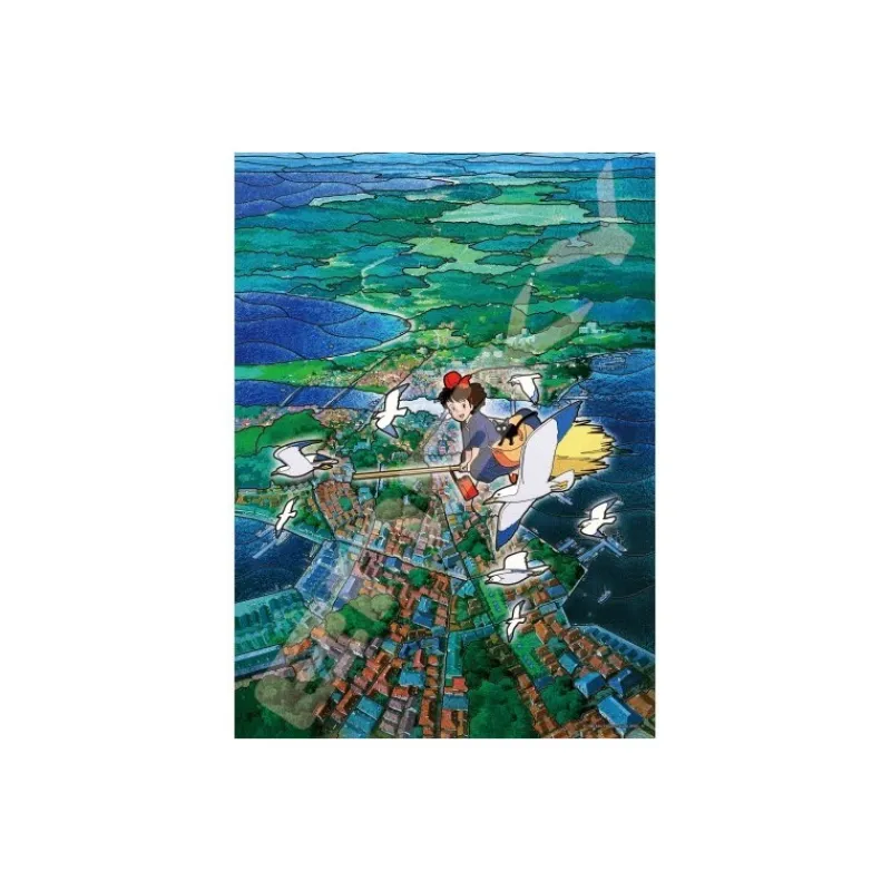 Puzzle|Maison Ghibli Puzzle Vitrail 500P Ciel de Koriko - Kiki la petite sorcière