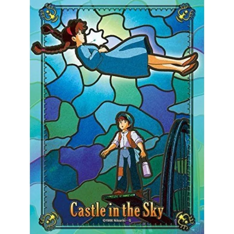 Puzzle|Maison Ghibli Puzzle Vitrail 208P Éclat Merveilleux - Le Château dans le ciel