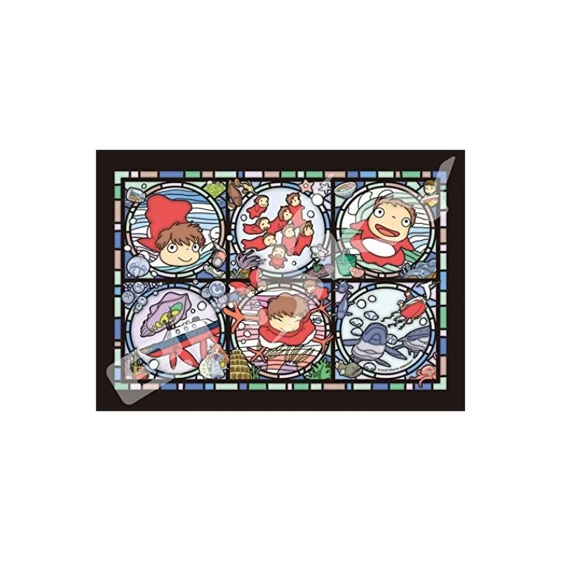 Puzzle|Maison Ghibli Puzzle Vitrail 208P Plein de Ponyos - Ponyo sur la falaise