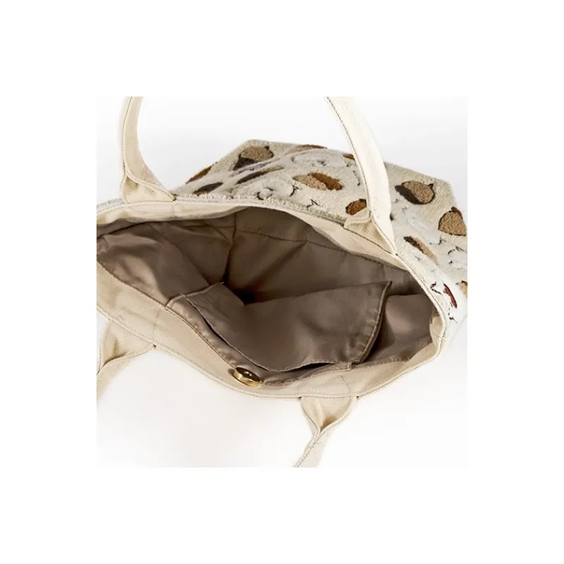 Sacs|Maison Ghibli Sac Brode Beige Totoro Noisettes - Mon Voisin Totoro