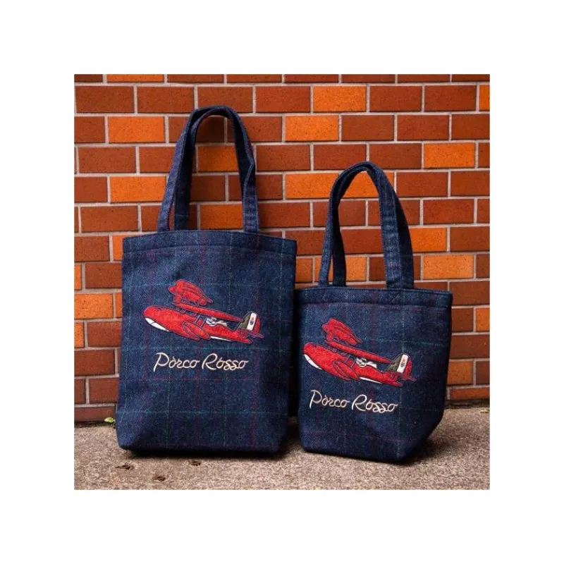 Sacs|Maison Ghibli Sac en Laine Brodé Hydravion - Porco Rosso