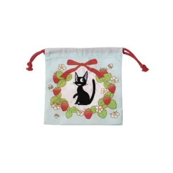Sacs|Maison Ghibli Sacoche à cordon Jiji Fraises 20 x 19 cm - Kiki la petite sorcière