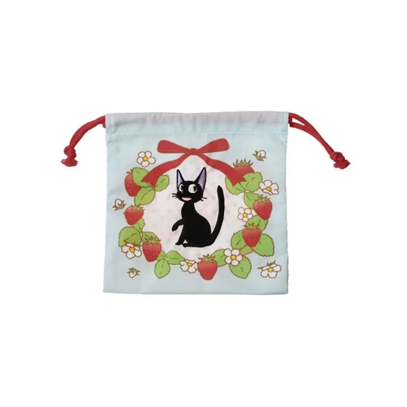 Sacs|Maison Ghibli Sacoche à cordon Jiji Fraises 20 x 19 cm - Kiki la petite sorcière