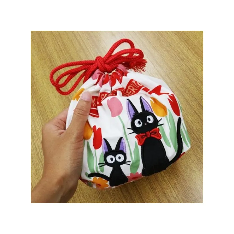 Sacs|Maison Ghibli Sacoche à Gousset Jiji et Chaton 17 x 26 cm - Kiki la petite sorcière