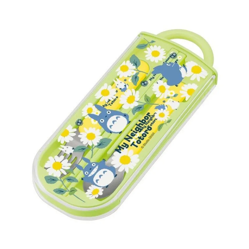 Cuisine Et Table|Maison Ghibli Set Baguettes Cuillère Fourchette Totoro Bleu Marguerites - Mon Voisi
