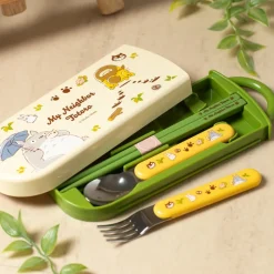 Cuisine Et Table|Maison Ghibli Set Baguettes Cuillère Fourchette Totoro & Chatbus - Mon Voisin Totor