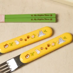 Cuisine Et Table|Maison Ghibli Set Baguettes Cuillère Fourchette Totoro & Chatbus - Mon Voisin Totor