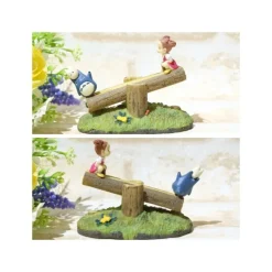 Statues|Maison Ghibli Statue Balancoire Mei Et Totoro Bleu Et Blanc  - Mon Voisin Totoro