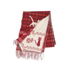 Textile|Maison Ghibli Étole avec accroche Jiji motifs à carreaux - Kiki la petite sorcière