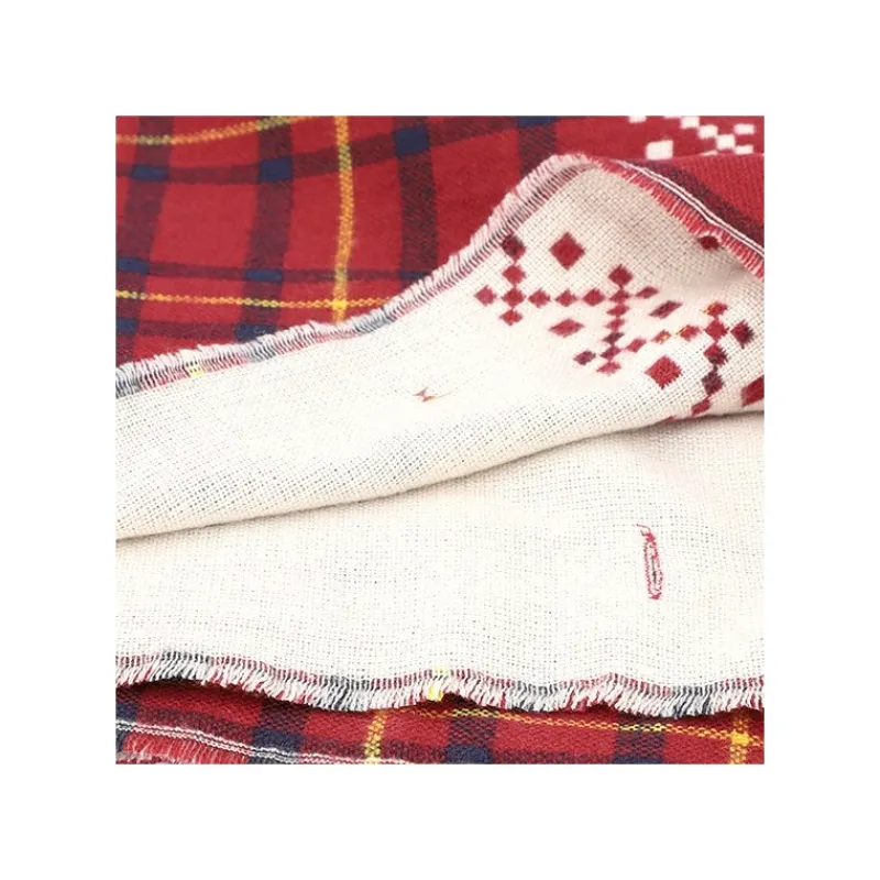 Textile|Maison Ghibli Étole avec accroche Jiji motifs à carreaux - Kiki la petite sorcière