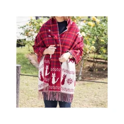 Textile|Maison Ghibli Étole avec accroche Jiji motifs à carreaux - Kiki la petite sorcière
