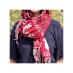 Textile|Maison Ghibli Étole avec accroche Jiji motifs à carreaux - Kiki la petite sorcière