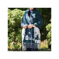 Textile|Maison Ghibli Étole avec accroche Totoro motifs à carreaux - Mon Voisin Totoro