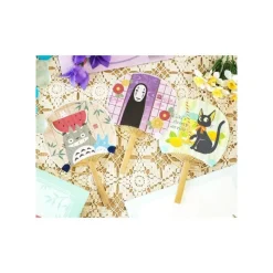 Accessoires|Maison Ghibli Éventail Bambou & Enveloppe Jiji avec Citron - Kiki la petite Sorcièr