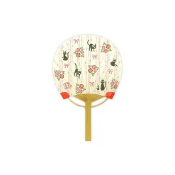 Accessoires|Maison Ghibli Éventail Japonais Bambou Jardin de Rose - Kiki la petite sorcière