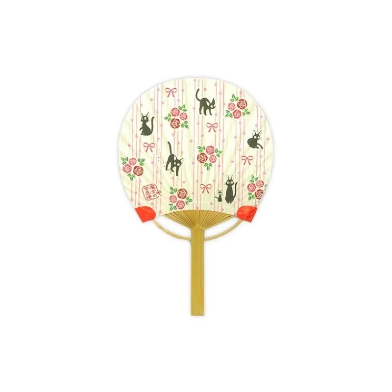 Accessoires|Maison Ghibli Éventail Japonais Bambou Jardin de Rose - Kiki la petite sorcière